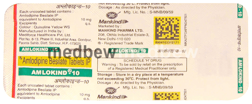 Amlokind 10mg Tablet