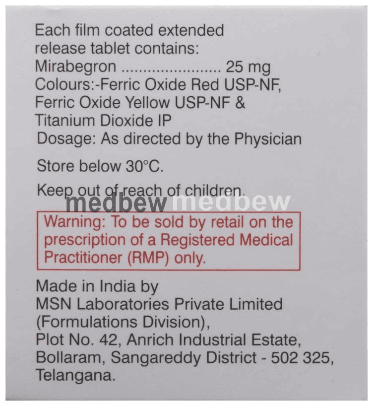 Mirbeg 25 Tablet ER