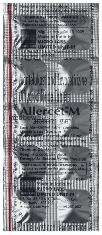 Allercef Allercet-M Tablet | Price, Uses & Fast Delivery Jamshedpur
