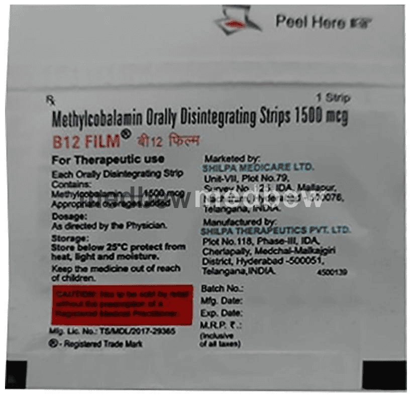 B12 Film Orally Disintegrating Strip