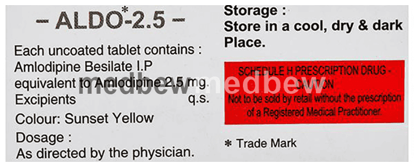 Aldo 2.5mg Tablet