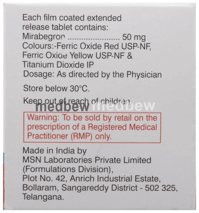 Mirbeg 50 Tablet ER