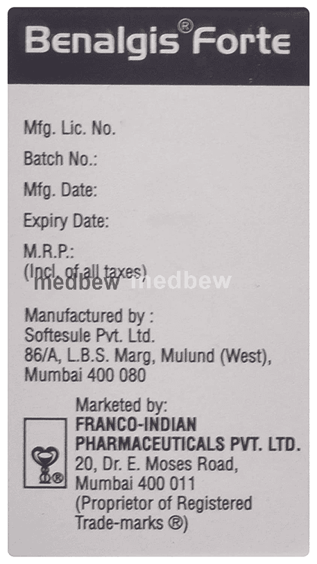 Benalgis Forte Soft Gelatin Capsule